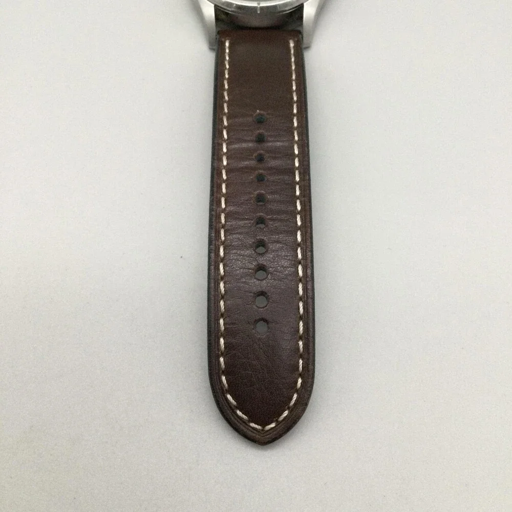 Fossil Twist Mens Watch 42mm Brown Skeleton Dial Leather Automatic Multifunction